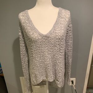 Grey Hi-Low Crochet Knit  Hollister Sweater